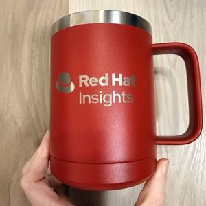 Red Hat Insulated Coffee Mug with Handle Stainless Steel